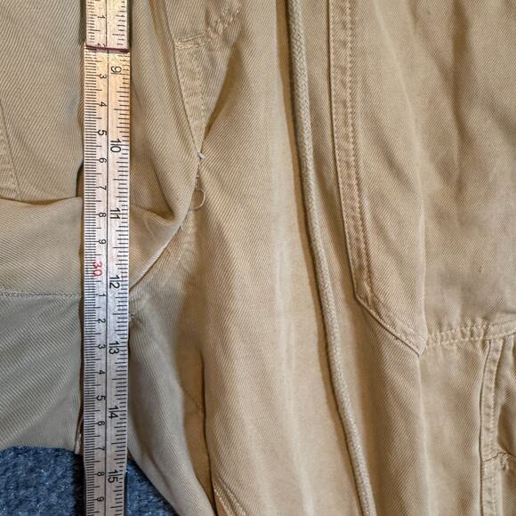 Quince Pants Womens Large Beige Khaki Cargo Joggers Tencel Stretch Flaw - Picture 7 of 13